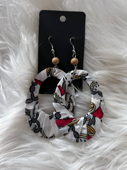 White Cotton Wrapped Earrings