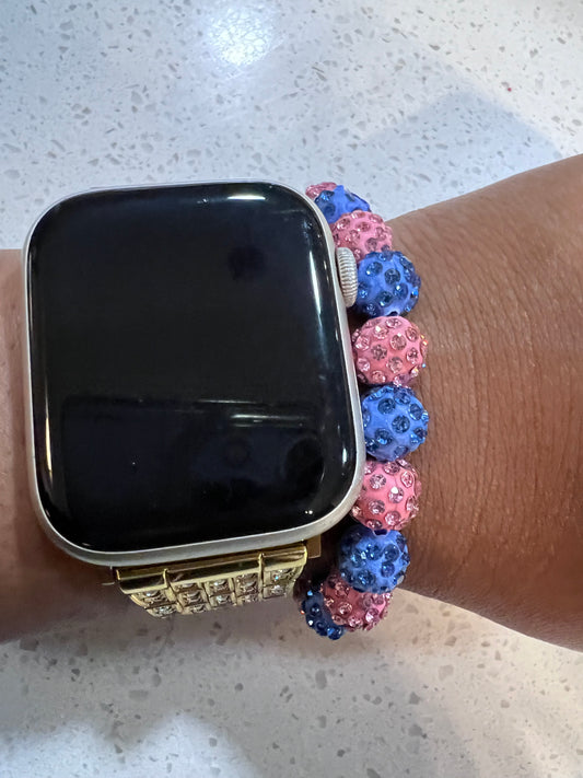 Pink and Blue Pave Stretch Bracelet