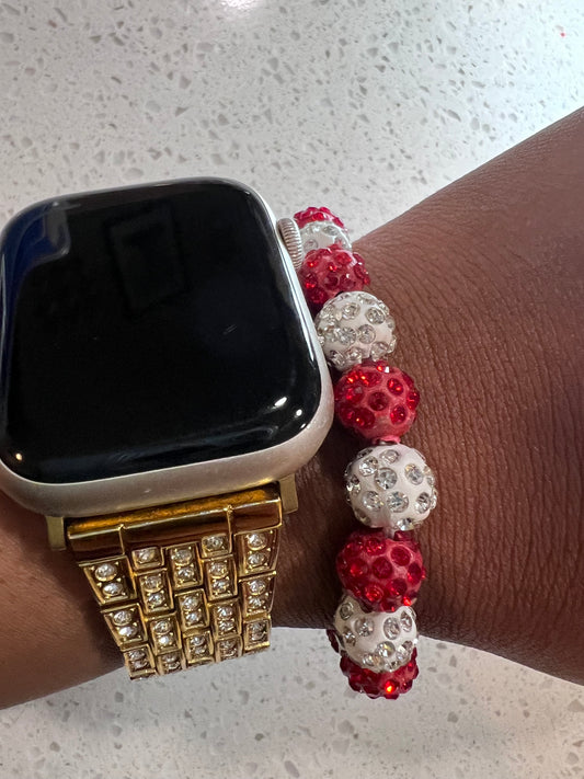 Red and White Pave Bracelet