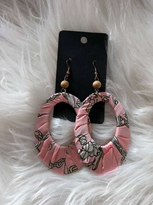 Pink Satin Wrapped Earrings