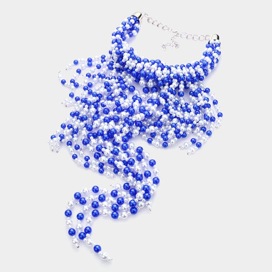 Blue and White Chunky Necklace
