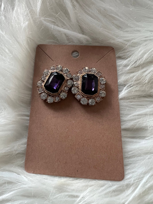 Purple Portrait Earrings