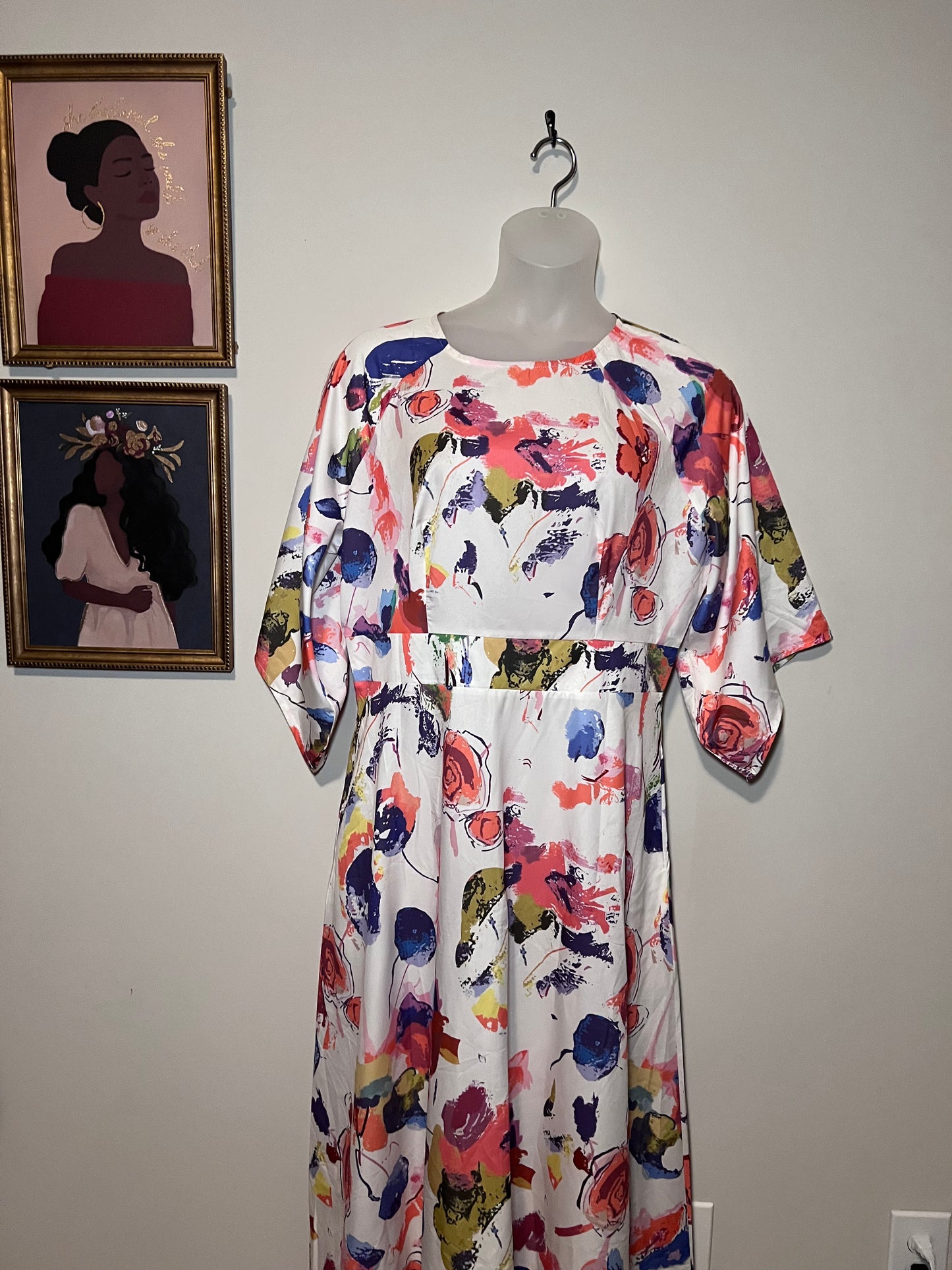 2X Floral Abstract Dress