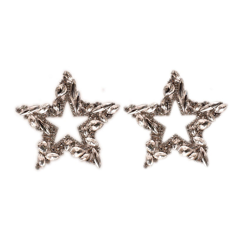 Mega Silver Star Earrings