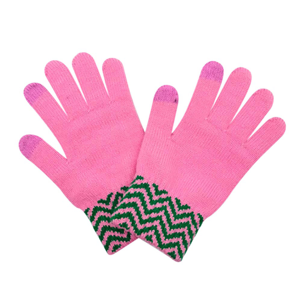 Pretty Chevron Smart Touch gloves