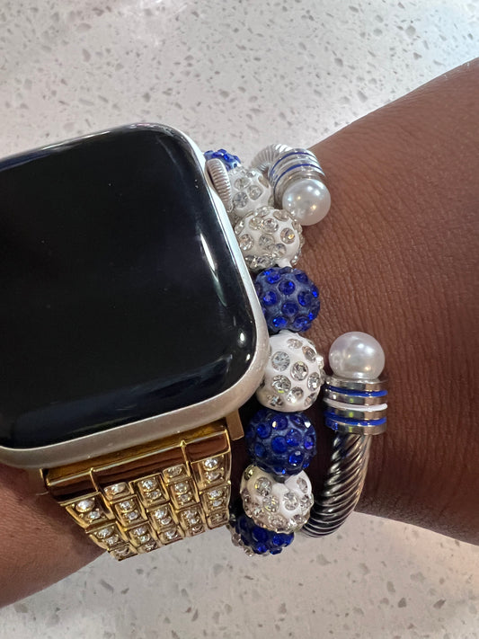 Set Blue/White Pave and Cable