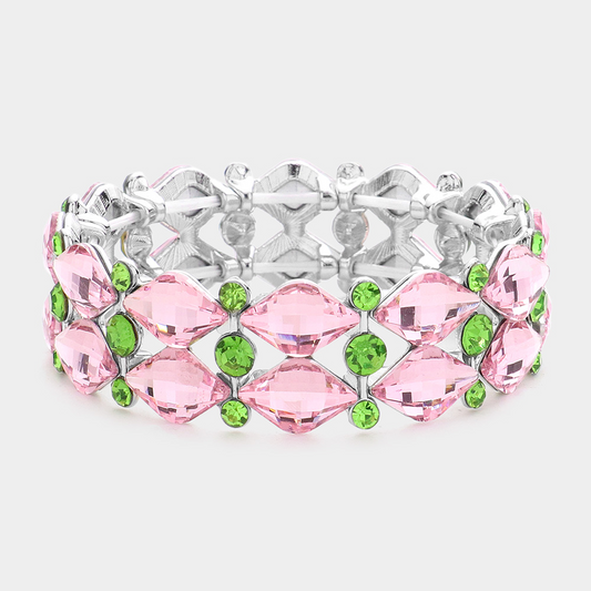 Pretty Connected Jeweled Stretch Bracelet